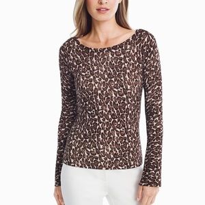 White House Black Market Leopard Print Sweater